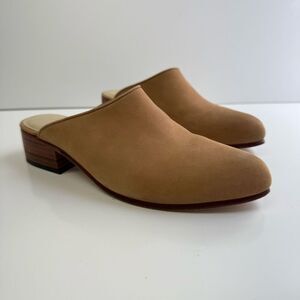 Nisolo Mules leather stacked heel size 6 brown